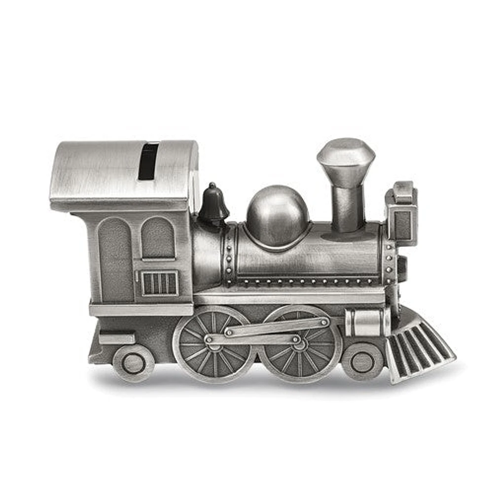 Pewter-tone Finish Metal Train Bank