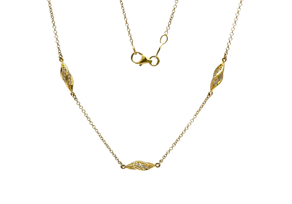 10K Yellow Gold 0.45cttw Diamond Necklace - 20"