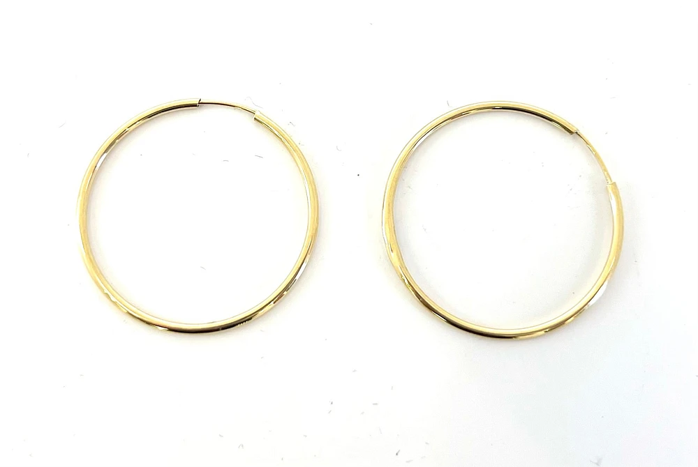 10K Gold 30mm Sleeper/Keeper/Hoop Earrings
