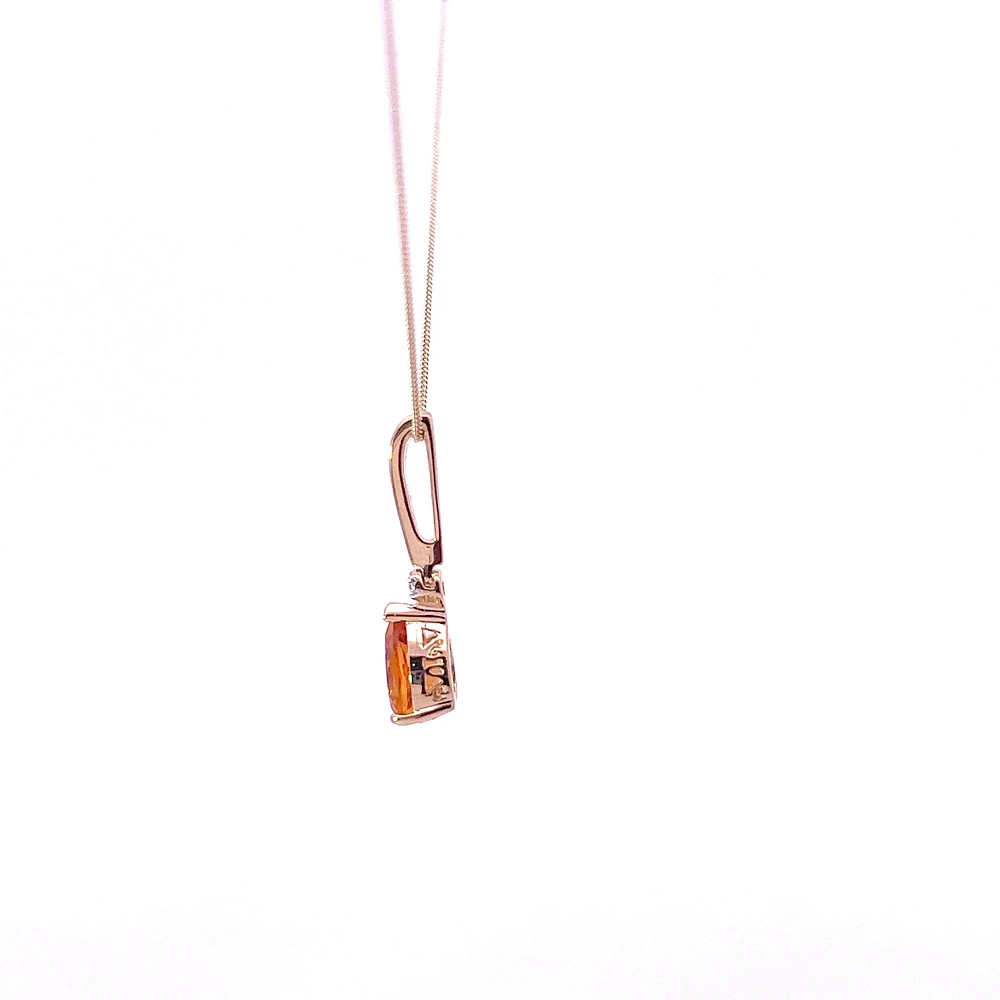 10K Yellow Gold cttw Diamond and Citrine Pendant
