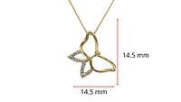 10K Yellow Gold Gold Butterfly 0.03cttw Diamond Necklace - 18"
