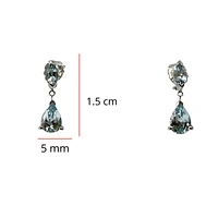 10K White Gold 1.70cttw Genuine Aquamarine Dangle / Drop Earrings