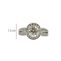 14K White Gold 1.63cttw Diamond Halo Engagement Ring - Size 6.5