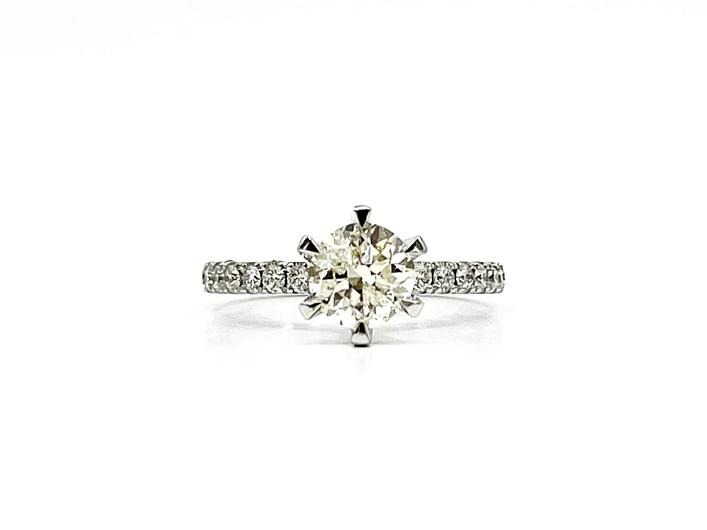 14K White Gold 1.23cttw Diamond Engagement Ring, Size 6