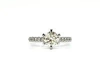 14K White Gold 1.23cttw Diamond Engagement Ring, Size 6