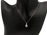 10K White Gold Tanzanite & Diamond Pendant