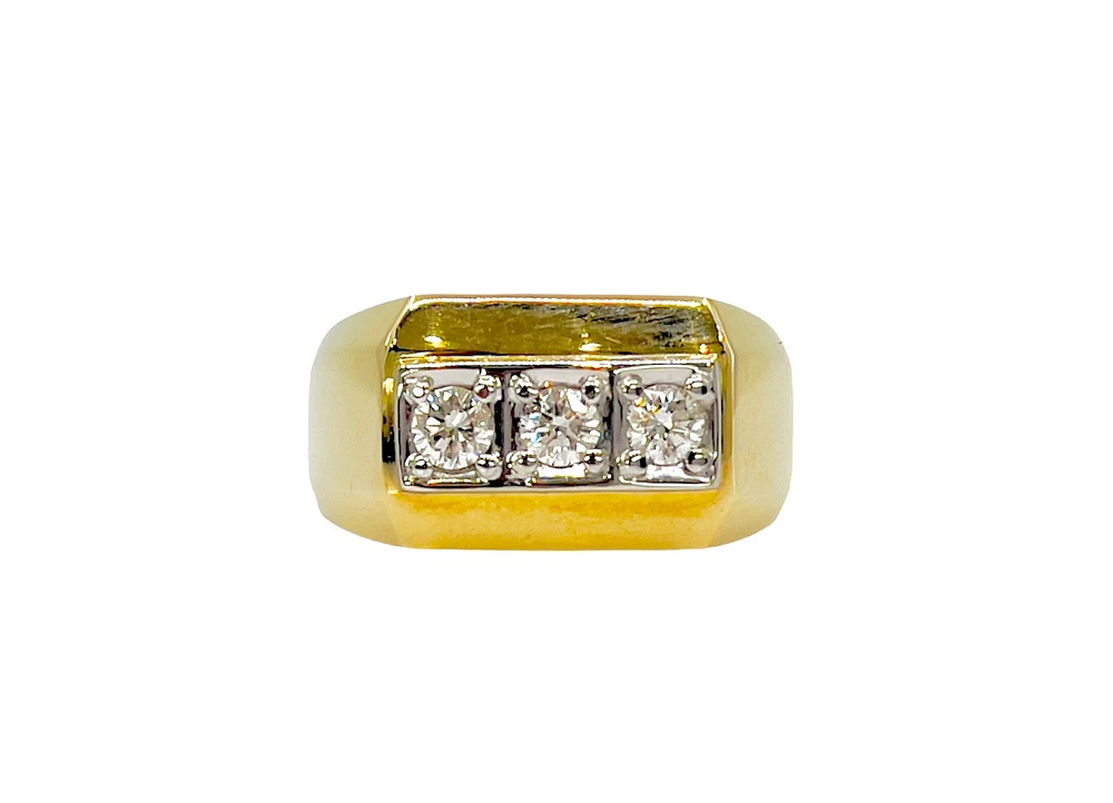 10K Yellow Gold 0.50cttw Diamond Gents Ring, size 10