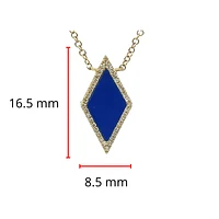 14K Yellow Gold 0.63cttw Lapis Lazuli and 0.09cttw Diamond Necklace, 18"