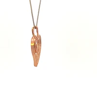 10K White and Rose Gold cttw Diamond Heart Pendant
