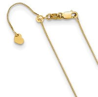 Adjustable 10K Gold Box Chain 16" - 22" 0.70mm