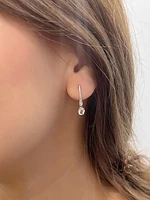 10K White Gold 0.64cttw Aquamarines & 0.012cttw Diamond Dangle / Drop Earrings