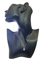 925 Sterling Silver Blue Topaz & Diamond Necklace