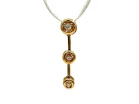 14K Yellow Gold 0.14cttw Diamond Cascade Pendant - 6mm x 27mm