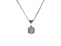 10K Gold 0.07cttw 4 Claw Illusion Setting Diamond Pendant
