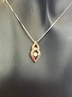 10K White and Rose Gold 0.20 cttw  Diamond  Pulse Pendant, 18"