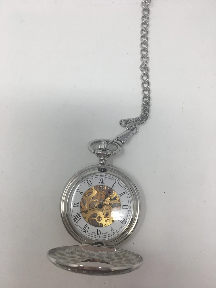 Skeleton Gold Engravable Pocket Watch