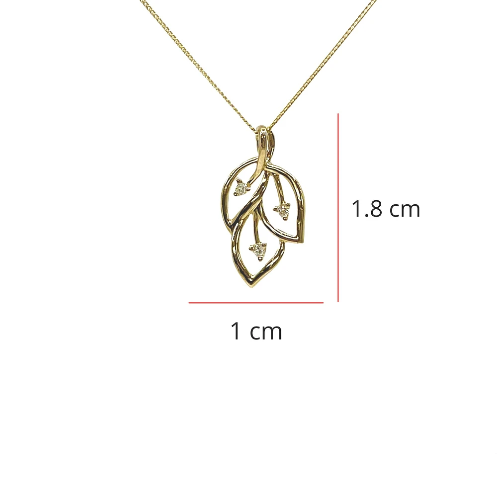 10K Yellow Gold 0.03cttw Diamond Necklace, 18"