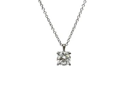 14K White Gold Lab Grown 1.01cttw Round Brilliant Cut Diamond Claw Set Pendant