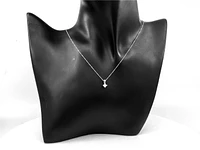 18K White Gold 0.15cttw Princess Cut Canadian Diamond Pendant, 18"