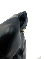 14K Yellow Gold 0.06cttw Diamond Bear Paw Earrings with Butterfly Backs - 7mm x 12mm