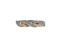 10k White & Rose Gold 0.054cttw Diamond Ring, size 6.5