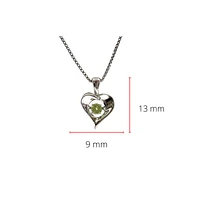 Sterling Silver 0.12cttw Peridot 3mm Pulse Pendant, 18" Box Chain