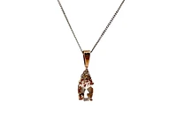 10K Rose Gold 0.40cttw Morganite & 0.03cttw Diamond Pendant, 18"