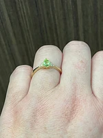 10K Yellow Gold Peridot and Diamond Ring