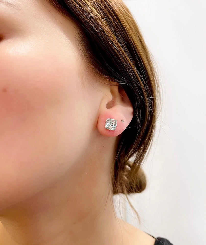 10K White Gold Aquamarine and Diamond Earrings
