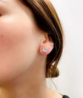 10K White Gold Aquamarine and Diamond Earrings