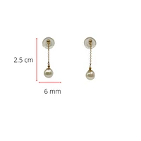 14K Gold Cultured Pearl Earrings with Butterfly Backs