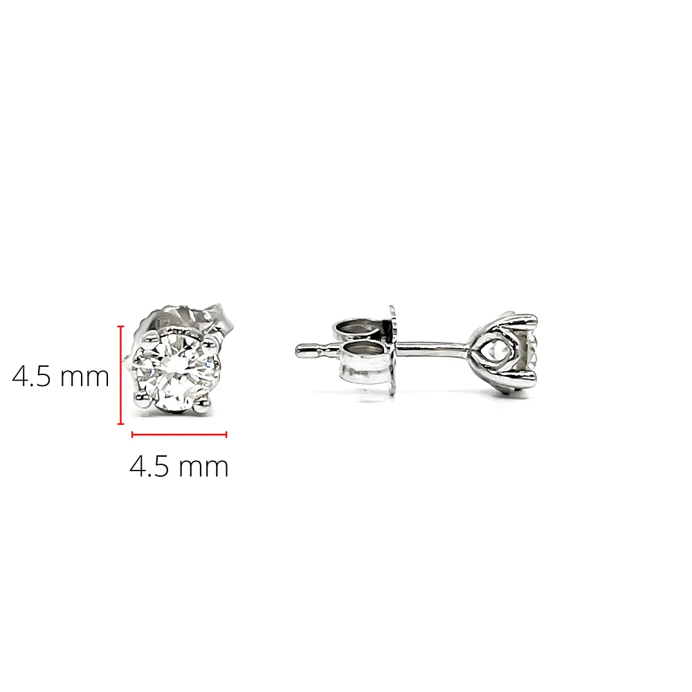 14K White Gold 0.40cttw Round Cut Canadian Diamond Stud Earrings