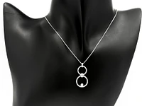 Sterling Silver 0.11cttw Diamond Double Infinity / Circle Necklace, 18"