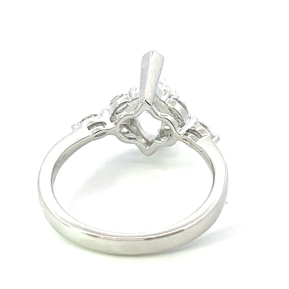 14K Marquise Cut Diamond Ring - Mount Only (No centre diamond) / Gold