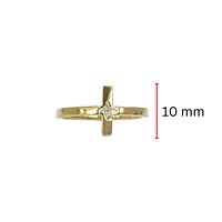 10K Yellow Gold 0.01cttw Diamond Cross Ring, size 6