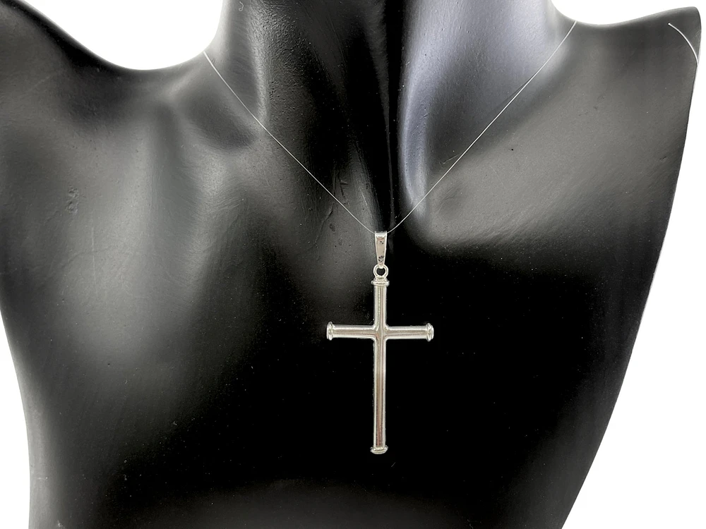 925 Sterling Silver Cross Pendant - 48mm x 23mm