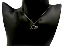 10K White Gold 0.067cttw Canadian Diamond Polar Bear Pendant, 18"