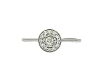 10K White Gold 0.19cttw Diamond Halo Engagement Ring, size 6.5