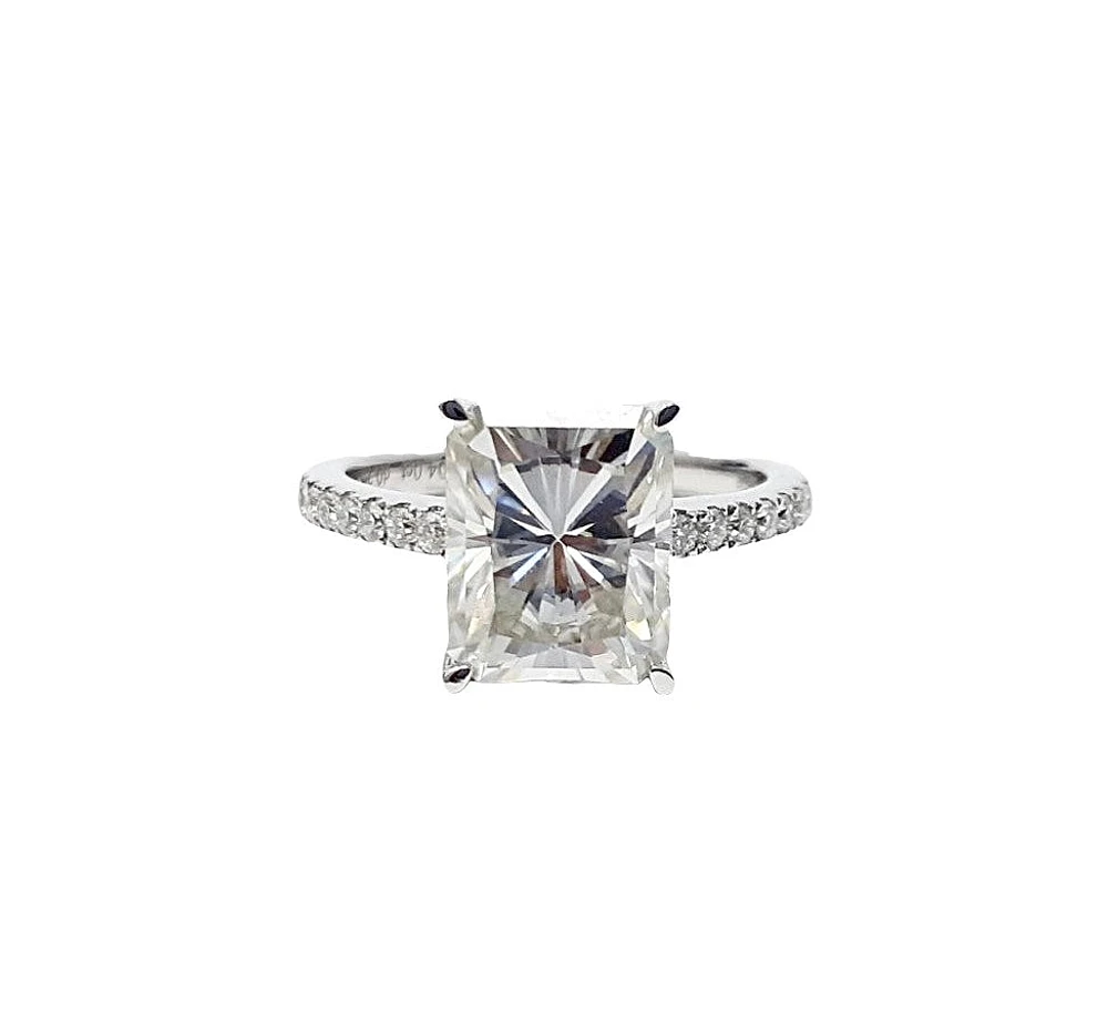 Silver 4.00cttw Moissanite Engagement Ring
