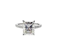 Silver 4.00cttw Moissanite Engagement Ring