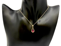 10K Yellow Gold 0.45cttw Ruby and 0.055cttw Diamond Necklace, 18"