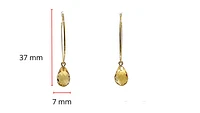 14K Yellow Gold Citrine Earrings 37mm
