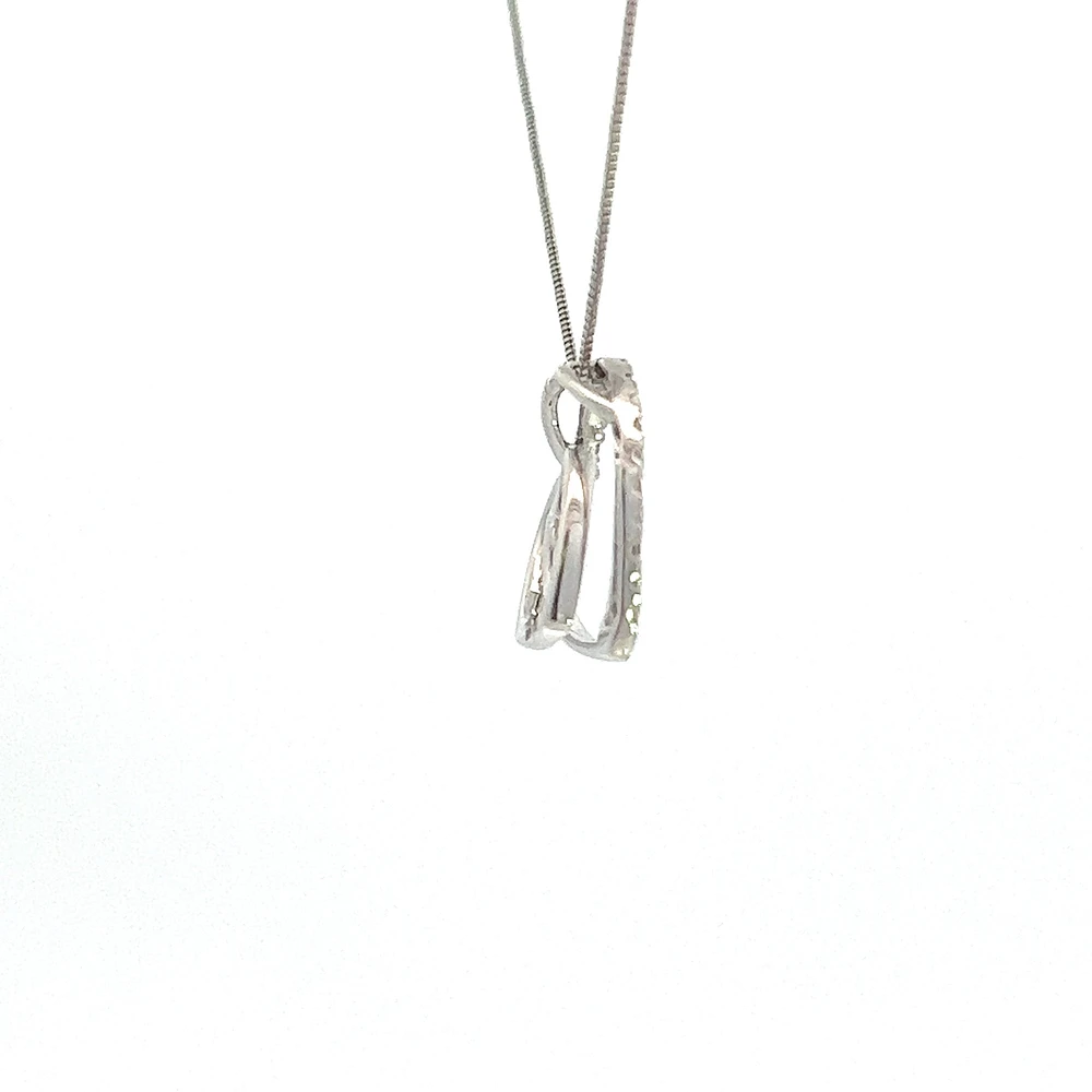 10K White Gold 0.05cttw  Diamond  Heart Pendant, 18"