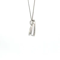 10K White Gold 0.05cttw  Diamond  Heart Pendant, 18"
