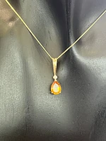 10K Yellow Gold cttw Diamond and Citrine Pendant