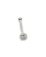 14K White Gold 0.03cttw Diamond Bezel Set Nose Stud