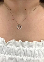 10K White Gold 0.04cttw Diamond Heart Pendant - 18"