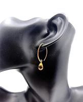 14K Yellow Gold Citrine Earrings 37mm