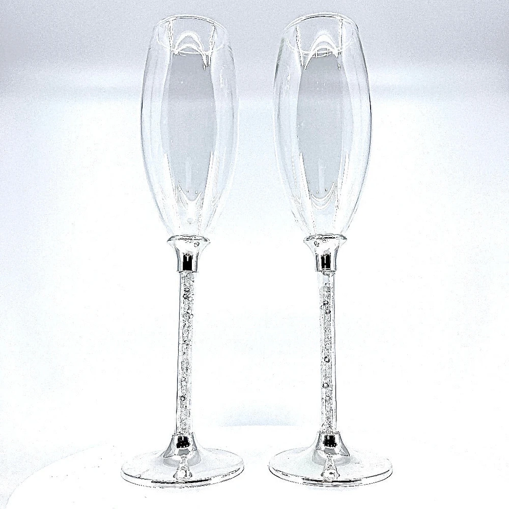 2 Pieces Champagne With Crystal Stem