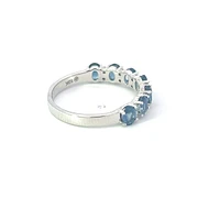 10K White Gold Sapphire & Diamond Ring, size 6.5